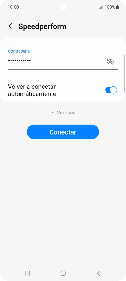 Introduce la contraseña de la red wifi y pulsa Conectar.
