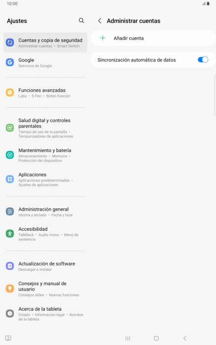 Pulsa Añadir cuenta.