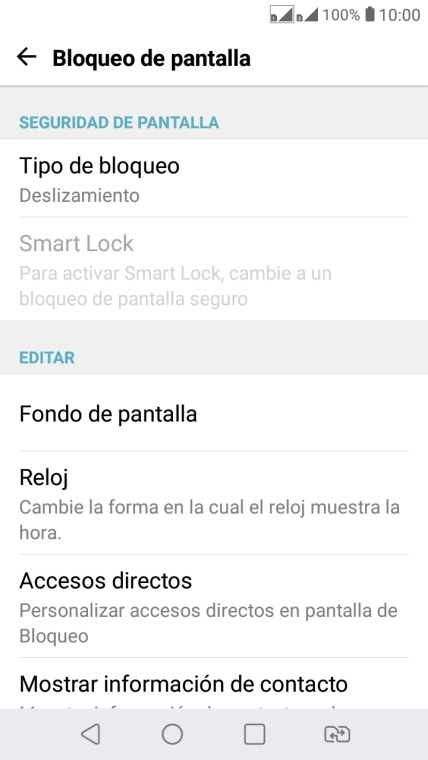 Pulsa Tipo de bloqueo.