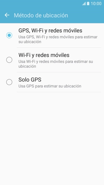 Si seleccionas GPS, Wi-Fi y redes móviles, el teléfono podrá encontrar tu posición exacta con ayuda de los satélites GPS, la red móvil y una red wifi cercana. El GPS por satélite requiere vista libre al cielo.