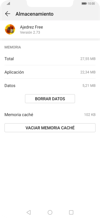 Pulsa VACIAR MEMORIA CACHÉ.