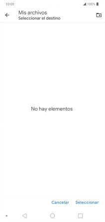 Si deseas crear una nueva carpeta, pulsa el icono de nueva carpeta y sigue las indicaciones de la pantalla para crearla.