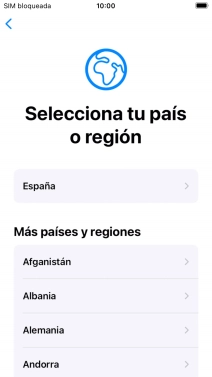 Pulsa el país o el área deseados.