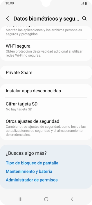 Pulsa Otros ajustes de seguridad.