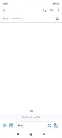 Pulsa el icono de envío cuando termines de escribir el mensaje corto.