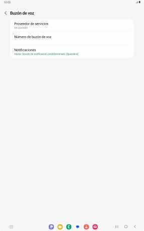 Pulsa Número de buzón de voz.