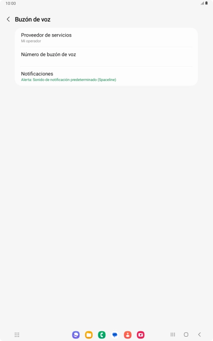 Pulsa Número de buzón de voz.