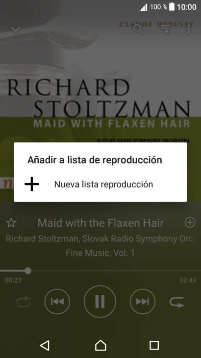 Pulsa Nueva lista reproducción.