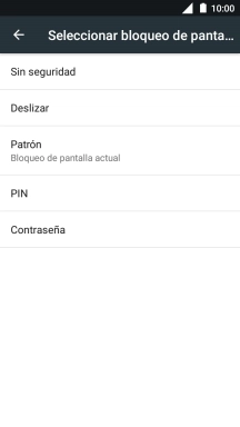 Pulsa Sin seguridad.