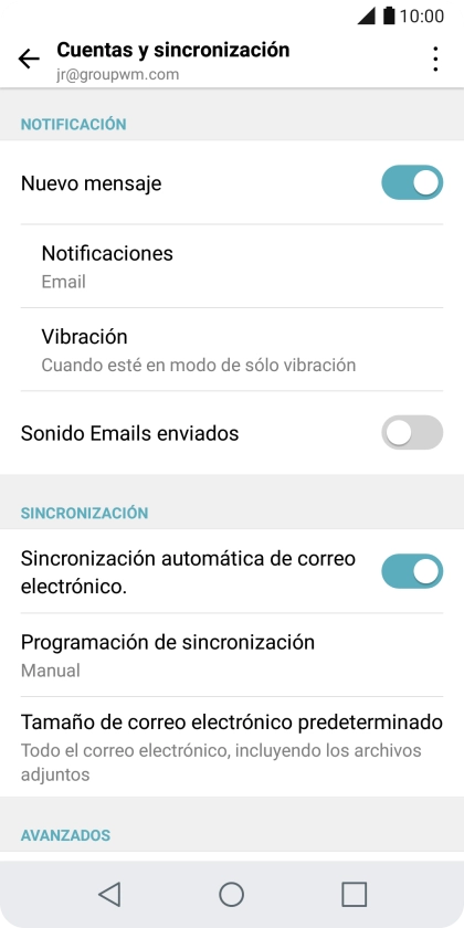 Pulsa el indicador junto a 