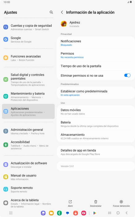 Pulsa Almacenamiento.