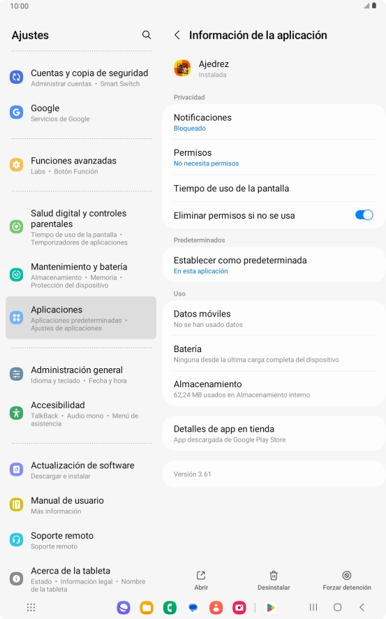 Pulsa Almacenamiento.