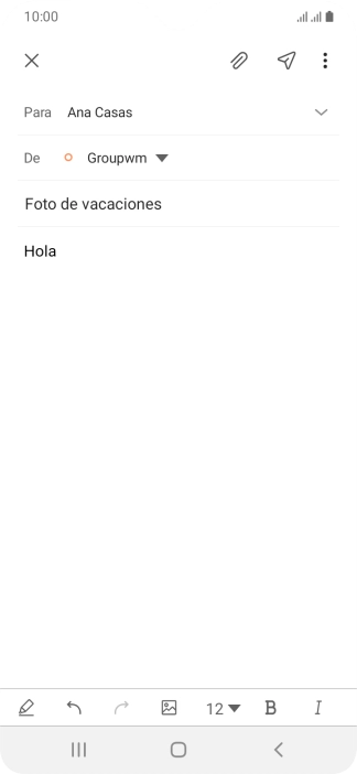 Pulsa el icono de anexos.