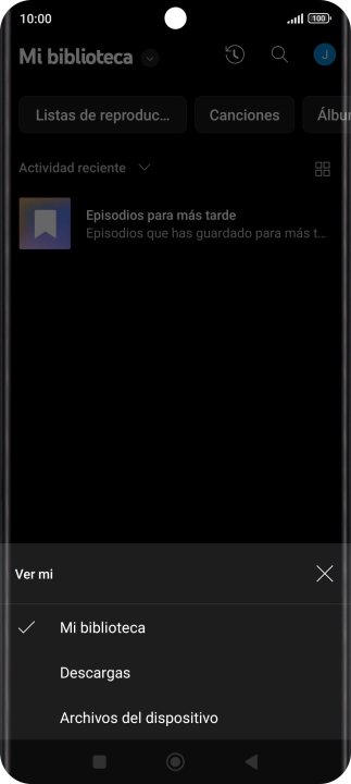 Pulsa una categoría y desplázate al archivo de música deseado.