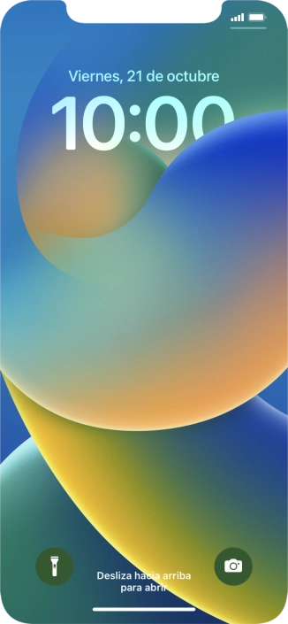 Desliza el dedo hacia arriba desde la parte inferior de la pantalla.