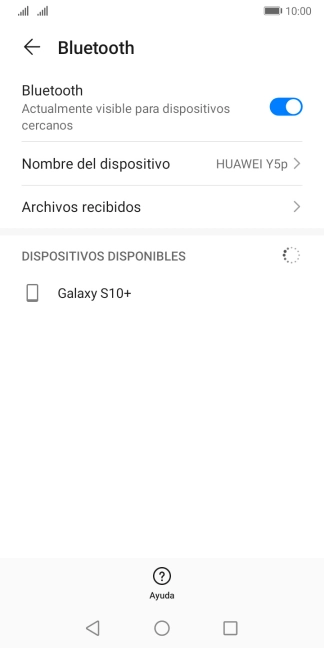 Pulsa el dispositivo Bluetooth deseado y sigue las indicaciones de la pantalla para vincular el dispositivo al teléfono.