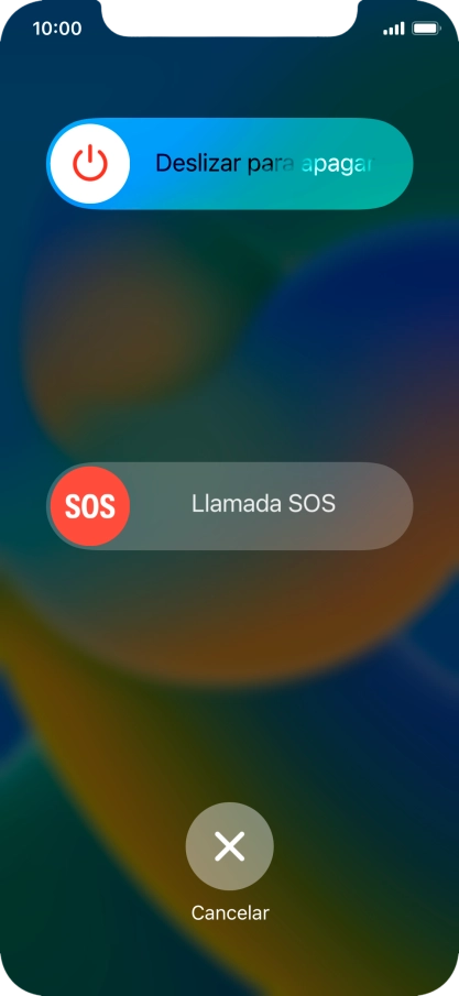Pulsa el icono de apagar y arrástralo hacia la derecha.
