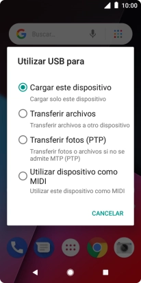 Pulsa Transferir archivos.