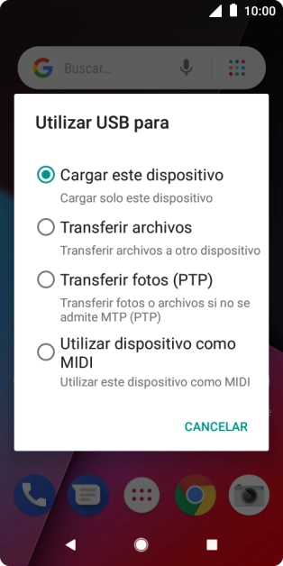 Pulsa Transferir archivos.