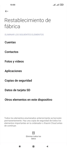 Pulsa Eliminar todos los datos.