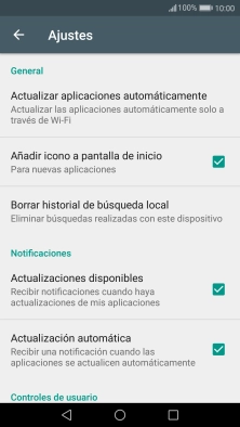 Pulsa Actualizar aplicaciones automáticamente.