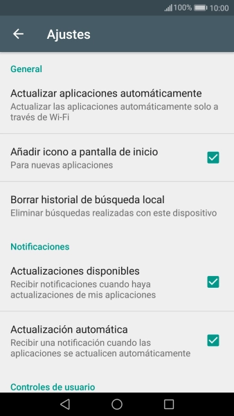 Pulsa Actualizar aplicaciones automáticamente.
