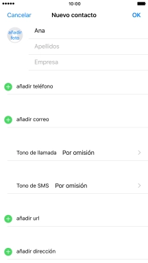 Pulsa Apellidos e introduce el apellido.