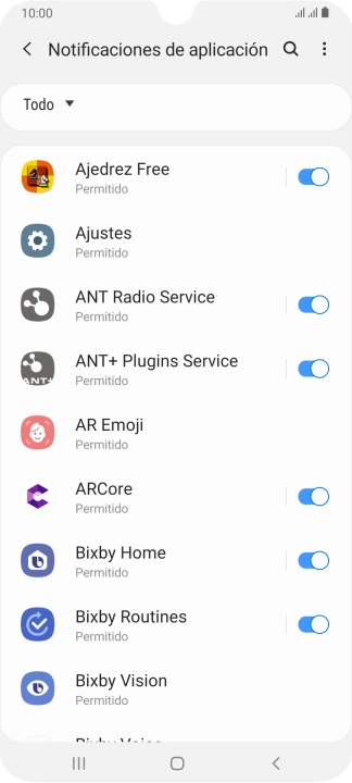 Pulsa la lista desplegable.