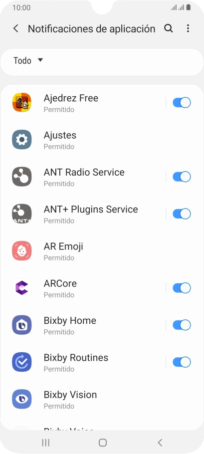 Pulsa la lista desplegable.