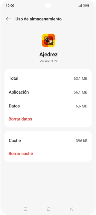 Pulsa Borrar caché.