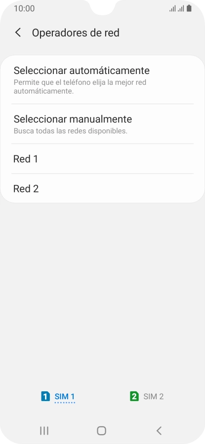 Pulsa la red deseada.