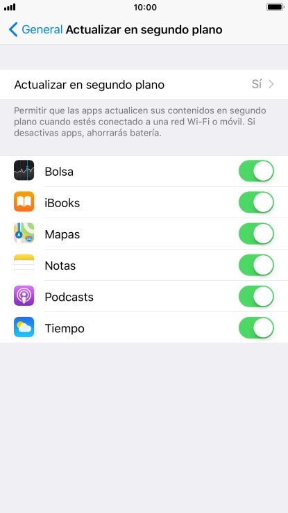 Pulsa Actualizar en segundo plano.