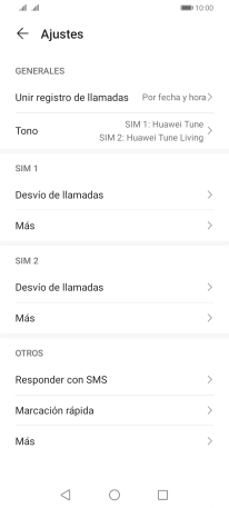 Pulsa Desvío de llamadas bajo la tarjeta SIM deseada.