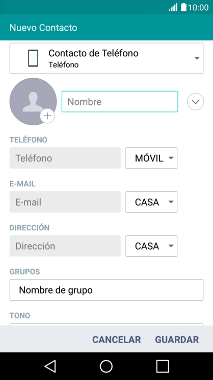 Pulsa la lista desplegable de la guía.