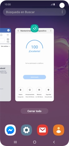 Para cerrar una sola aplicación en ejecución, desliza el dedo hacia la derecha sobre la aplicación deseada.