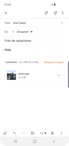 Pulsa el icono de enviar.