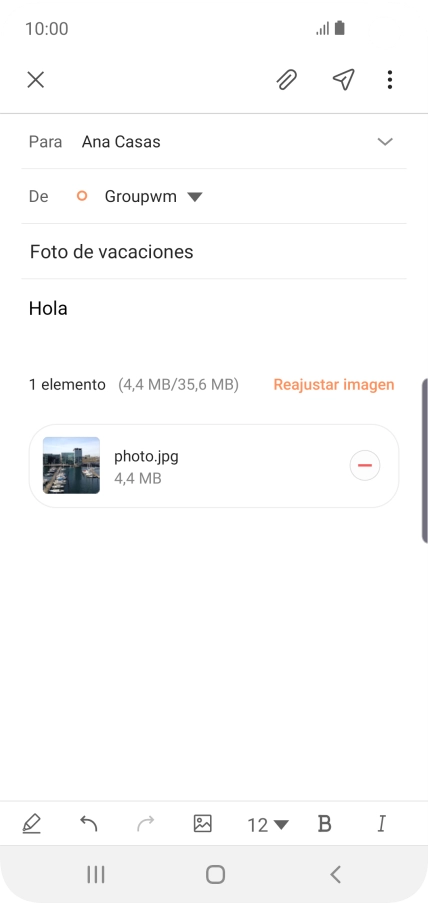Pulsa el icono de enviar.