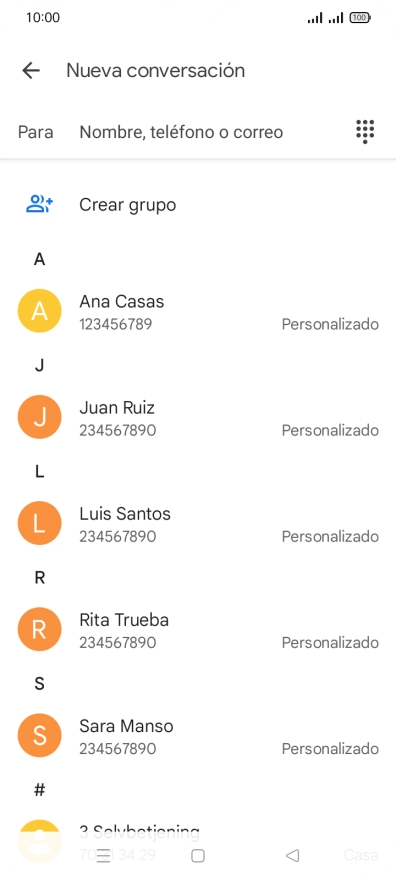 Pulsa en el campo junto a 