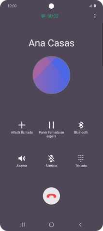Pulsa el icono de finalizar llamada.