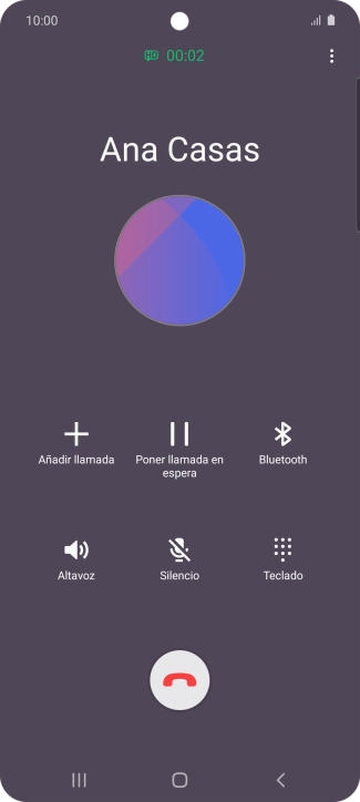 Pulsa el icono de finalizar llamada.