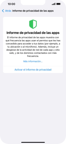 Pulsa Activar el informe de privacidad para activar la función.