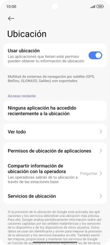 Pulsa Permisos de ubicación de aplicaciones.