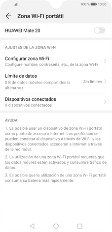 Pulsa Configurar zona Wi-Fi.