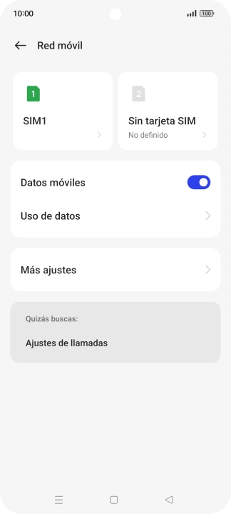 Pulsa el nombre de la tarjeta SIM.