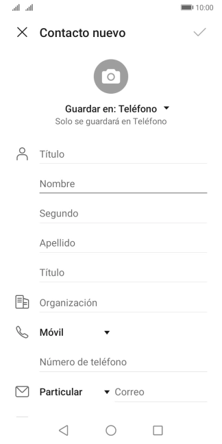 Pulsa Nombre e introduce el nombre deseado.
