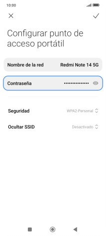 Pulsa Nombre de la red e introduce el nombre deseado de la conexión wifi