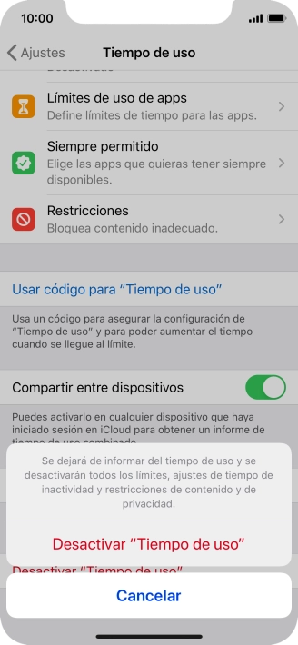 Pulsa Desactivar 