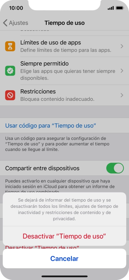 Pulsa Desactivar 