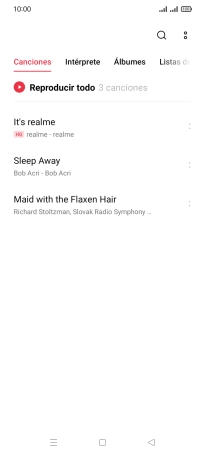 Pulsa una categoría y desplázate al archivo de música deseado.