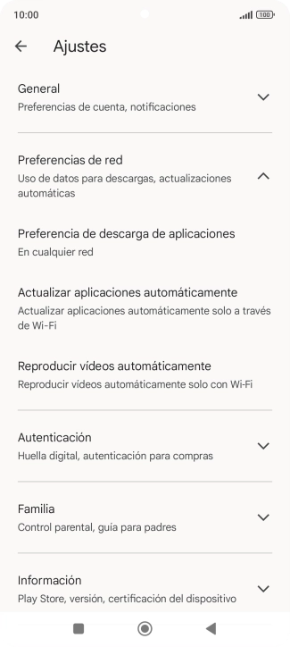 Pulsa Actualizar aplicaciones automáticamente.
